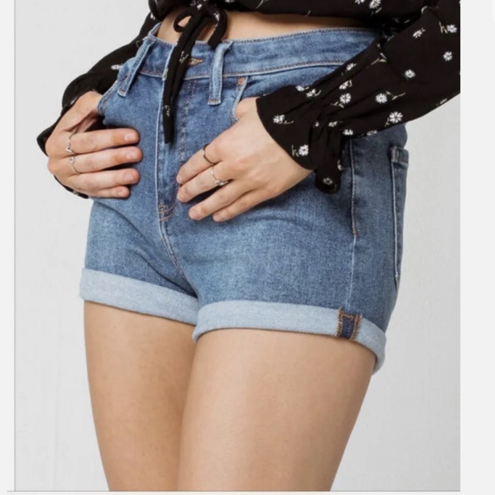 RSQ high rise cuff shorts